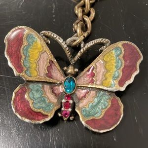 JayStrongwater Enameled Butterfly Keychain.